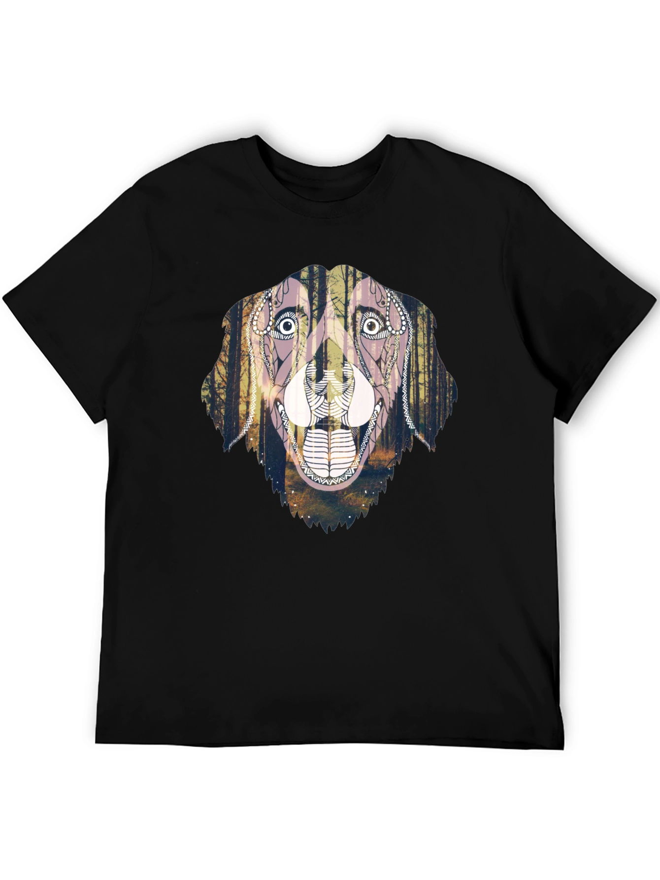 Dog Forest Art Graphic Tee - Unique Print