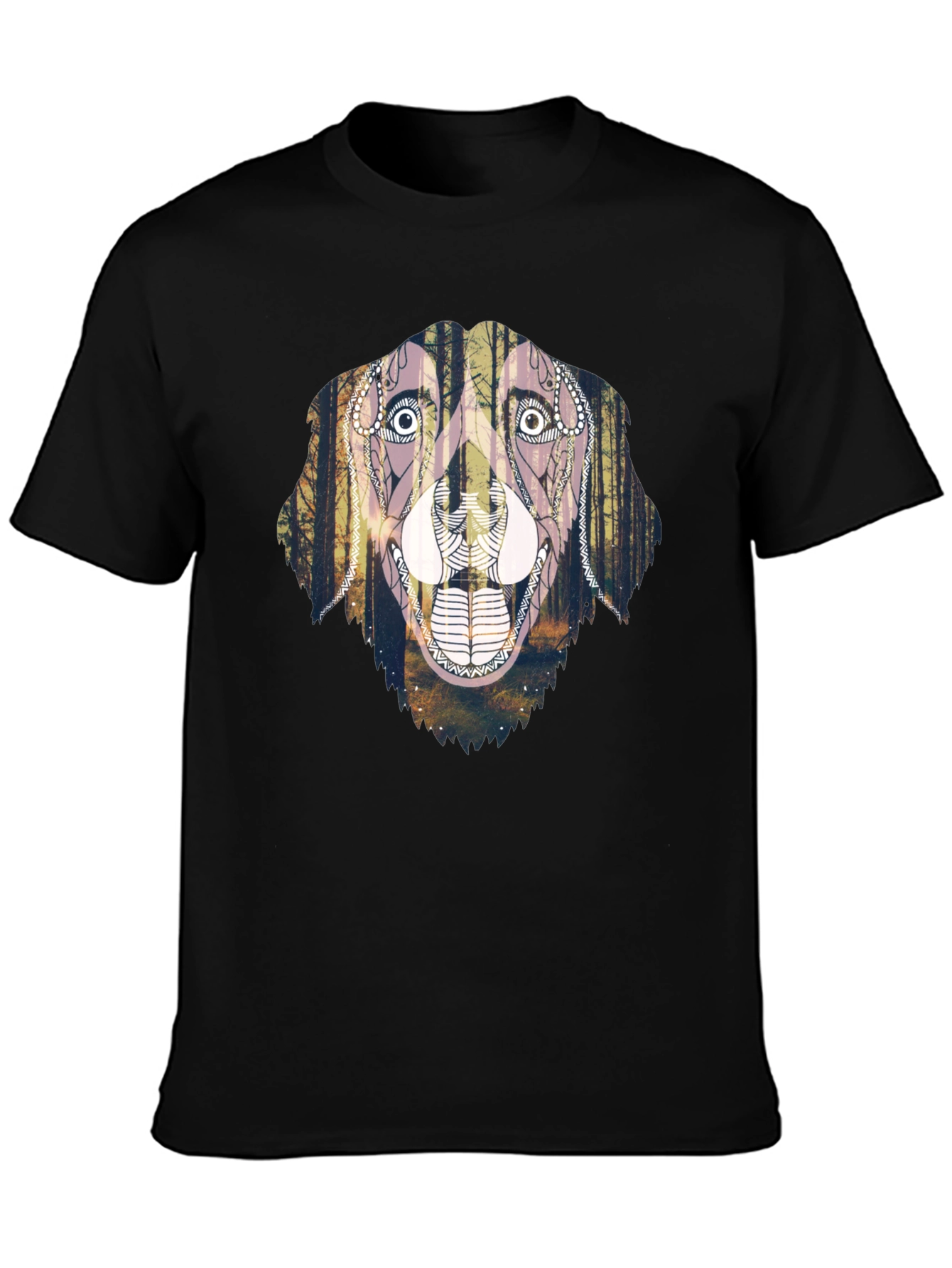 Dog Forest Art Graphic Tee - Unique Print