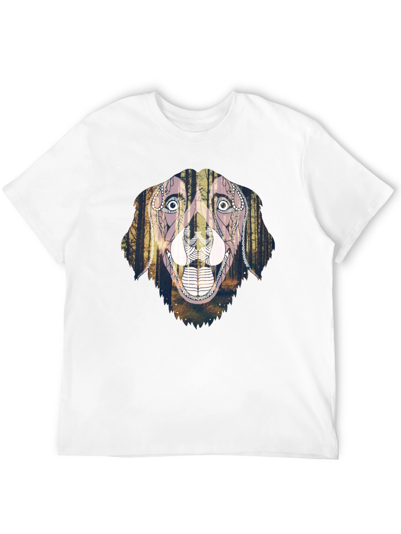 Dog Forest Art Graphic Tee - Unique Print