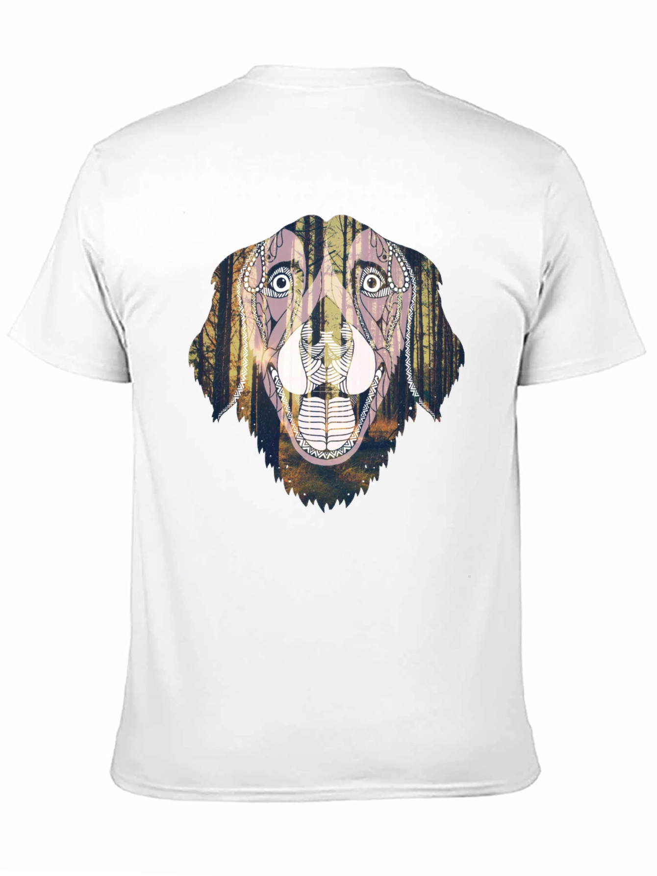 Dog Forest Art Graphic Tee - Unique Print