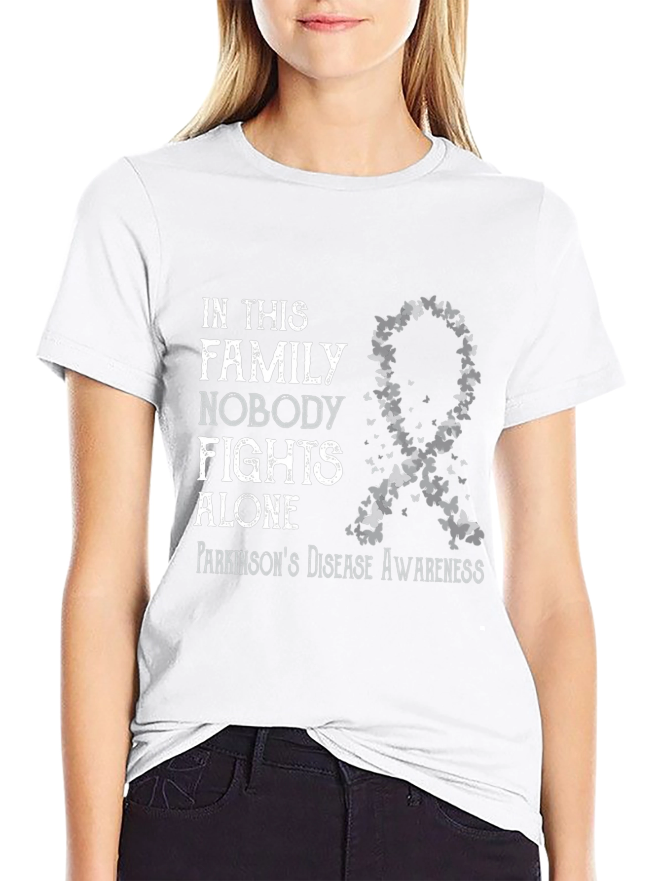 Parkinsons Awareness T-Shirt: Nobody Fights Alone