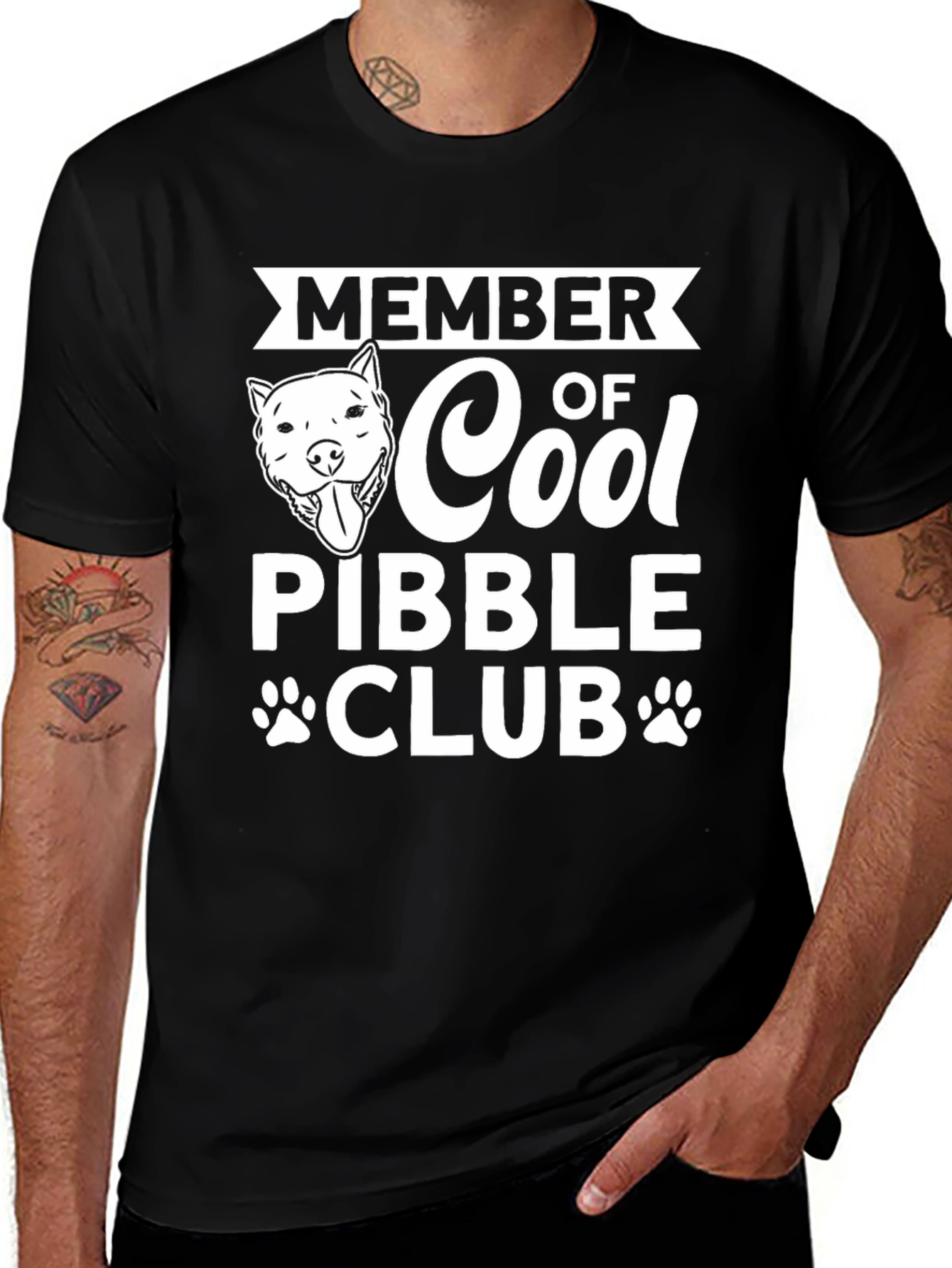 Cool Pibble Club Black Graphic T-Shirt
