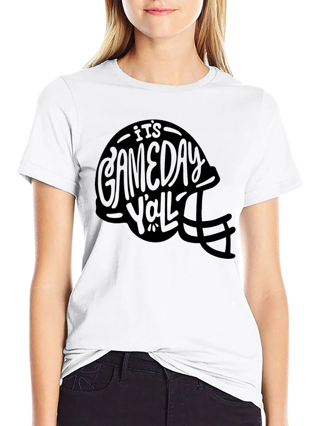Gameday Yall Black Football Helmet T-Shirt