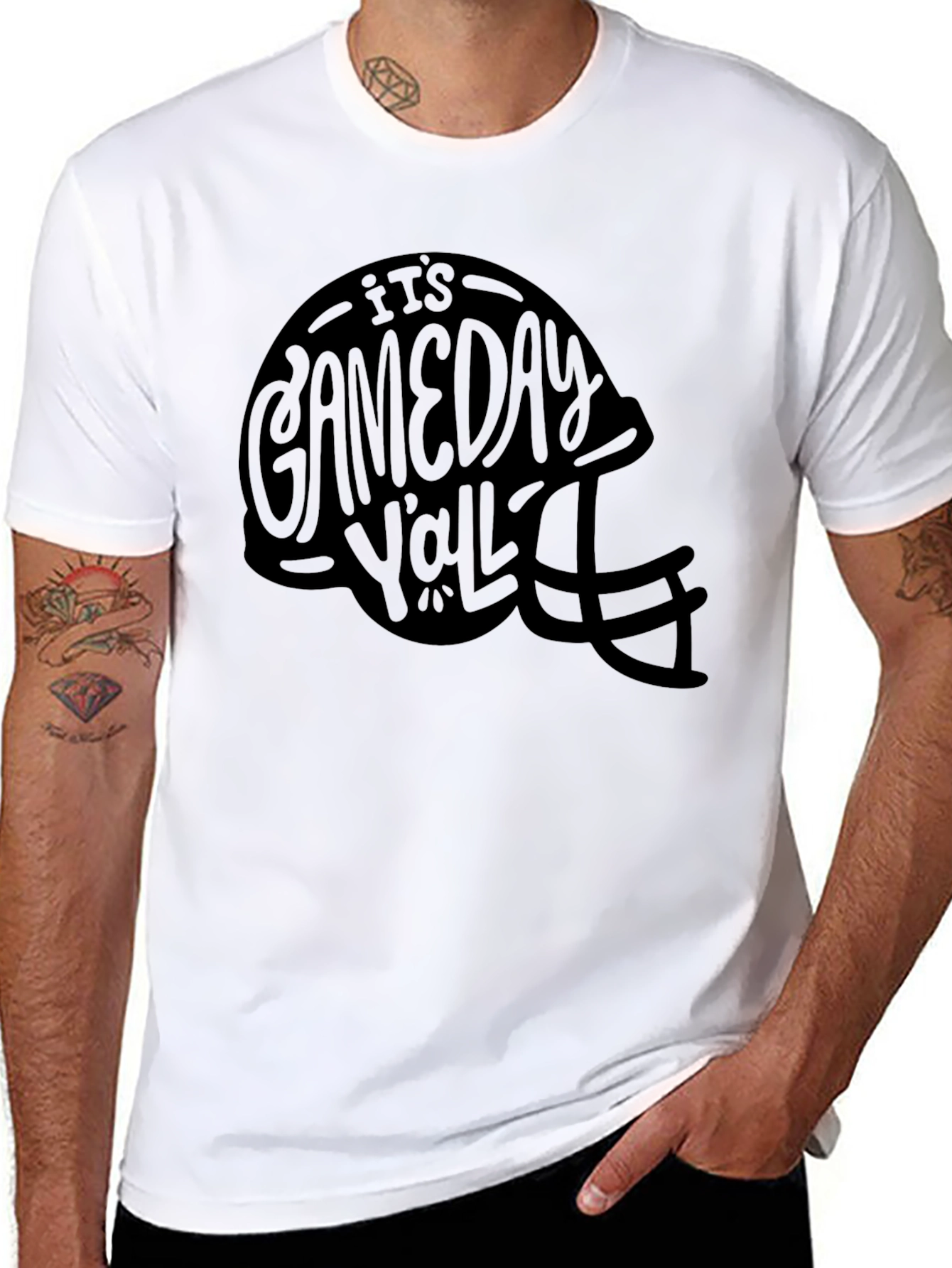 Gameday Yall Black Football Helmet T-Shirt