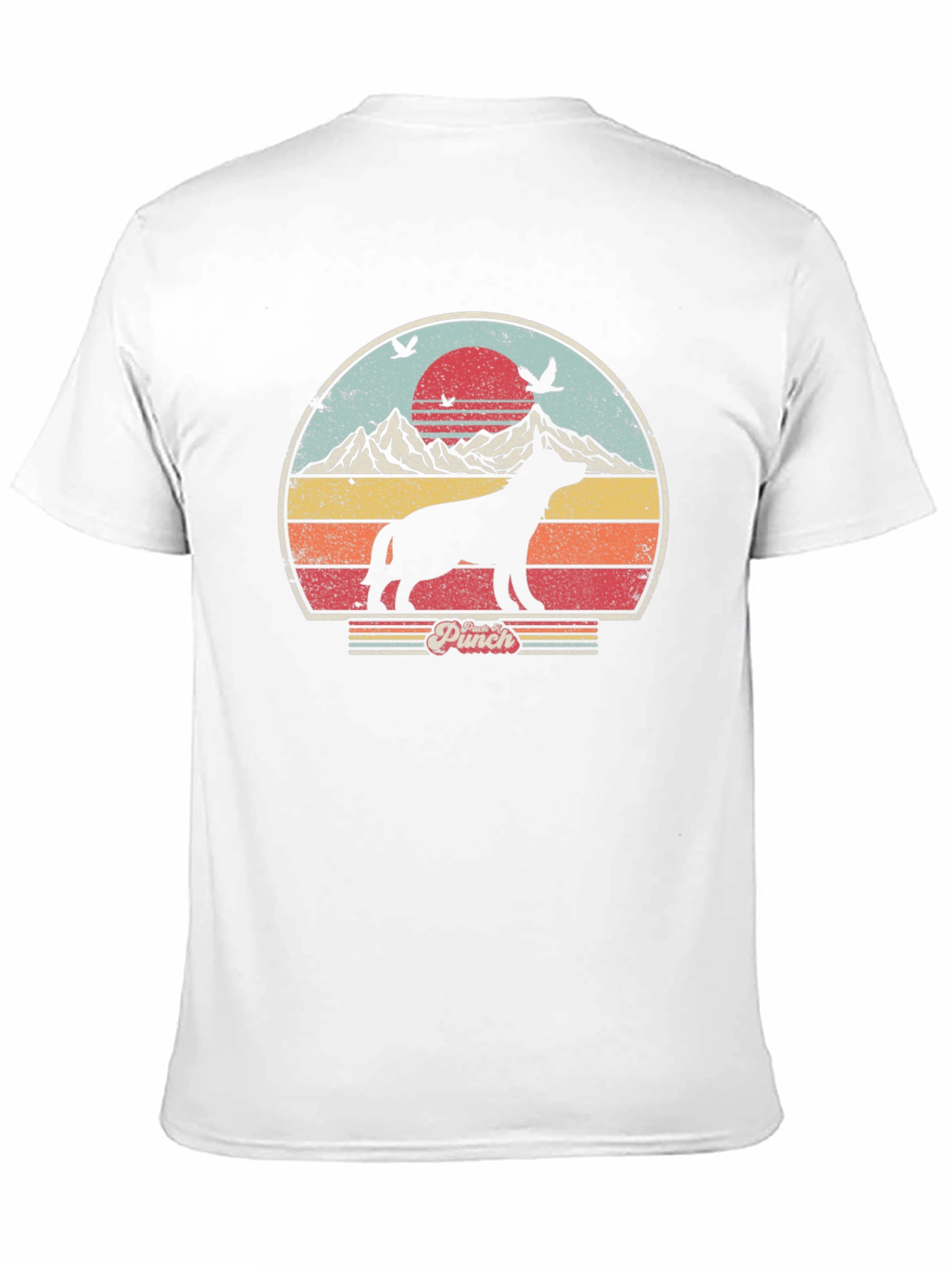Retro Dog Silhouette Sunset Graphic Tee
