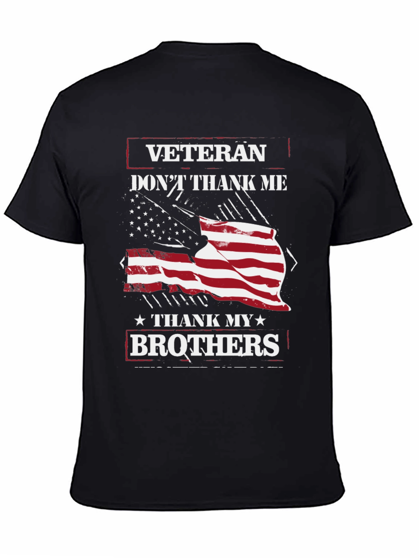 Veteran Brothers Graphic Tee - Patriotic USA Flag Design