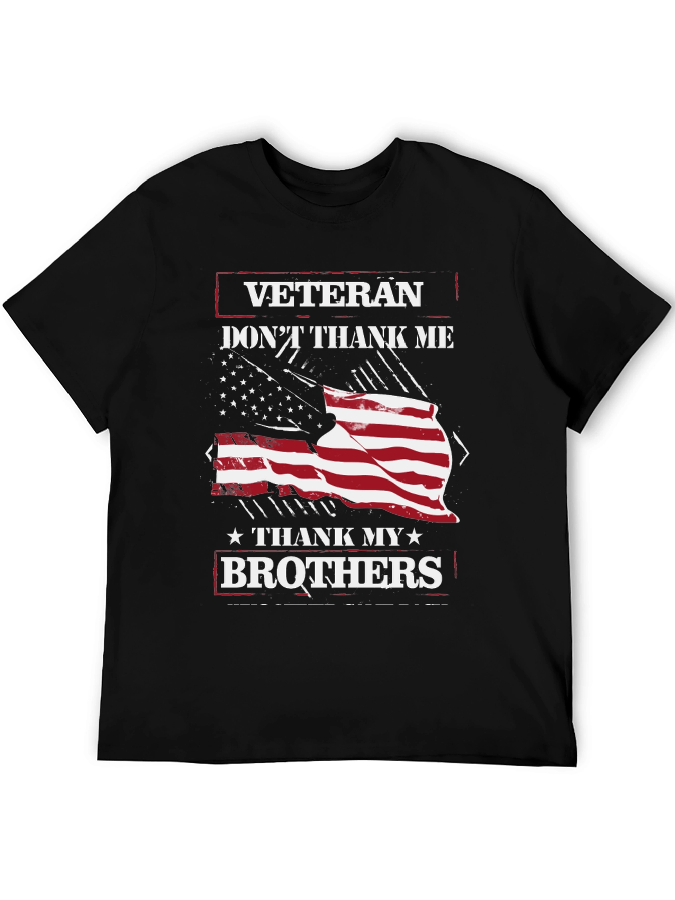 Veteran Brothers Graphic Tee - Patriotic USA Flag Design