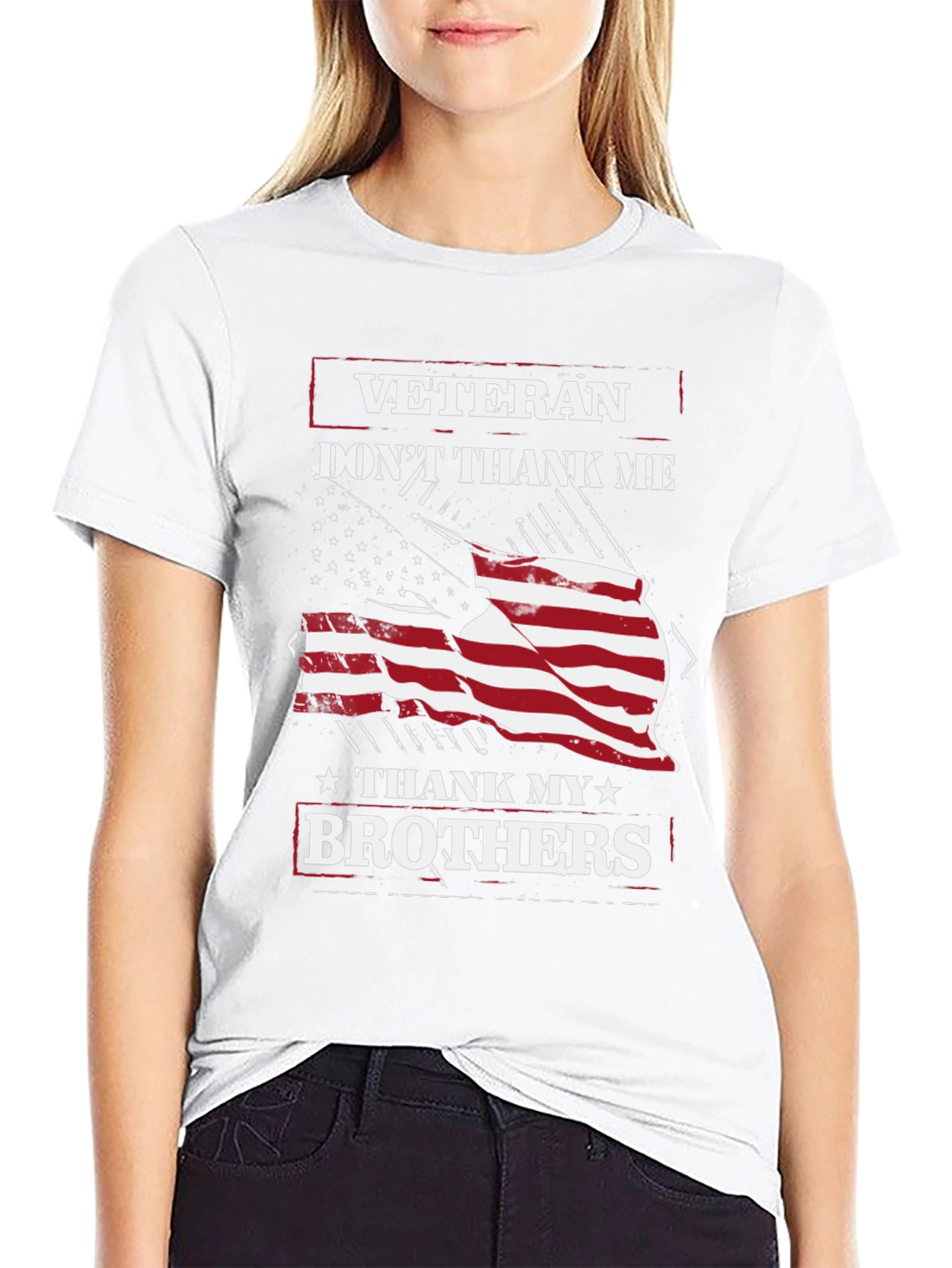 Veteran Brothers Graphic Tee - Patriotic USA Flag Design