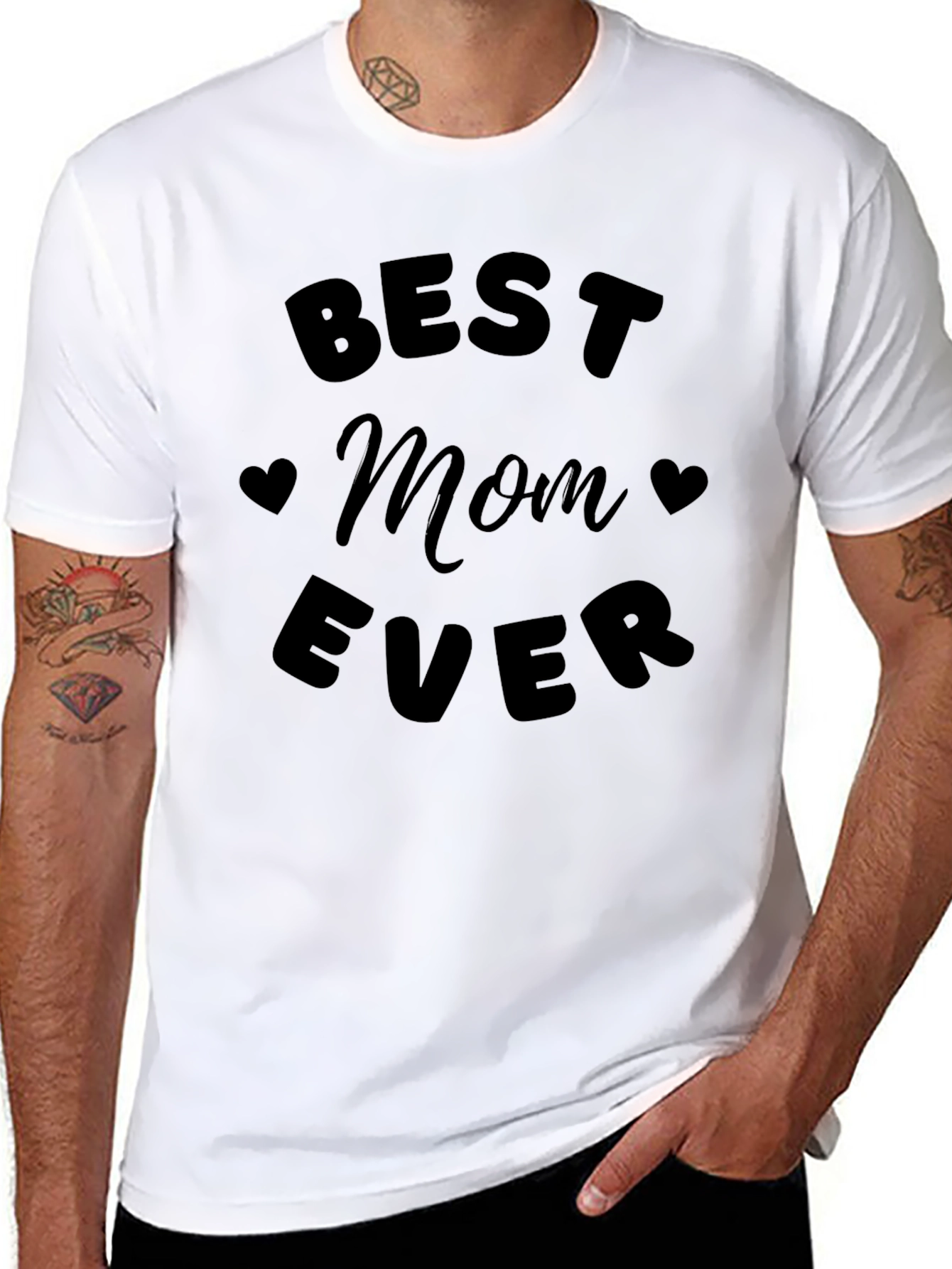 Best Mom Ever Black Graphic T-Shirt