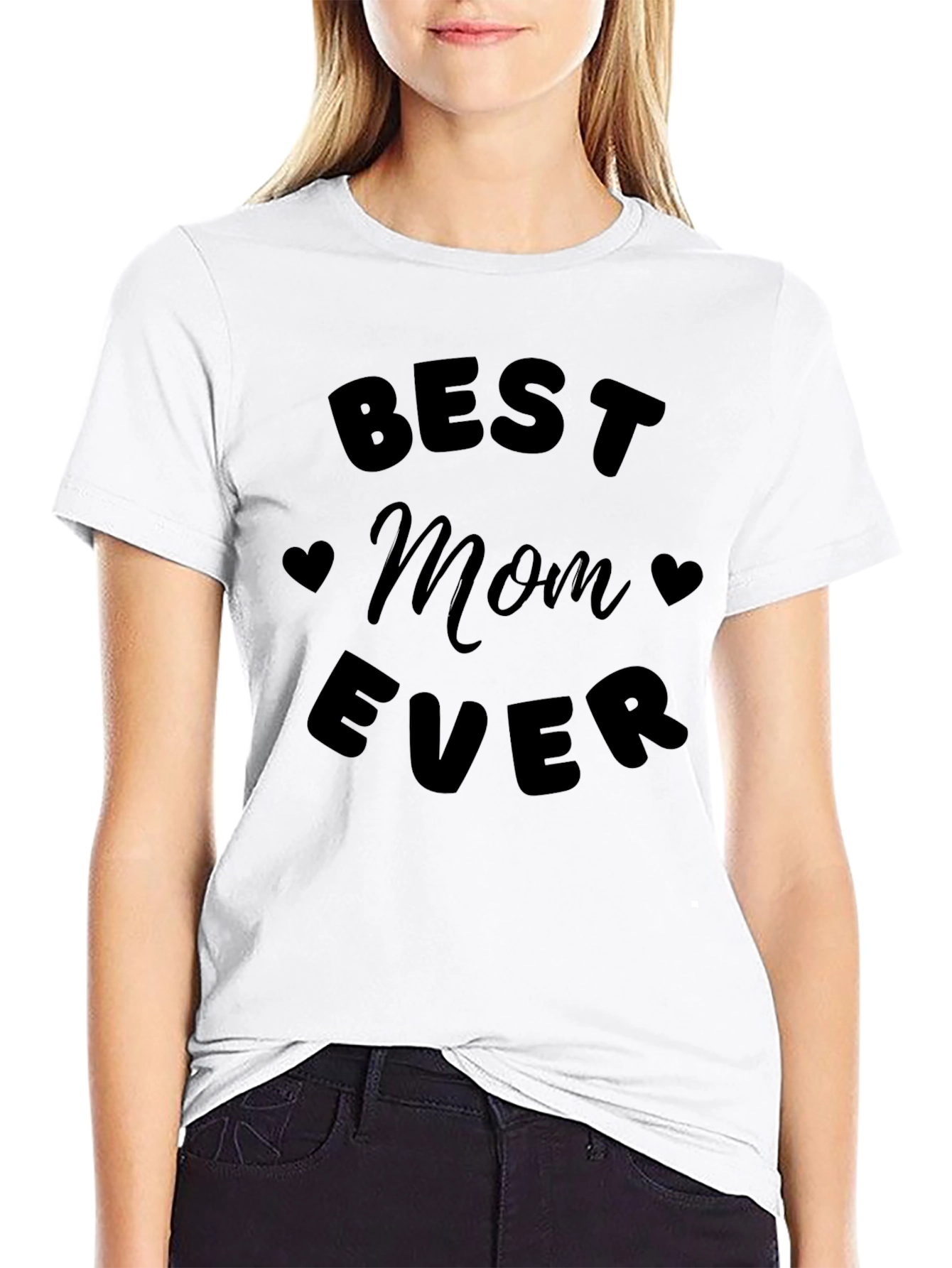 Best Mom Ever Black Graphic T-Shirt