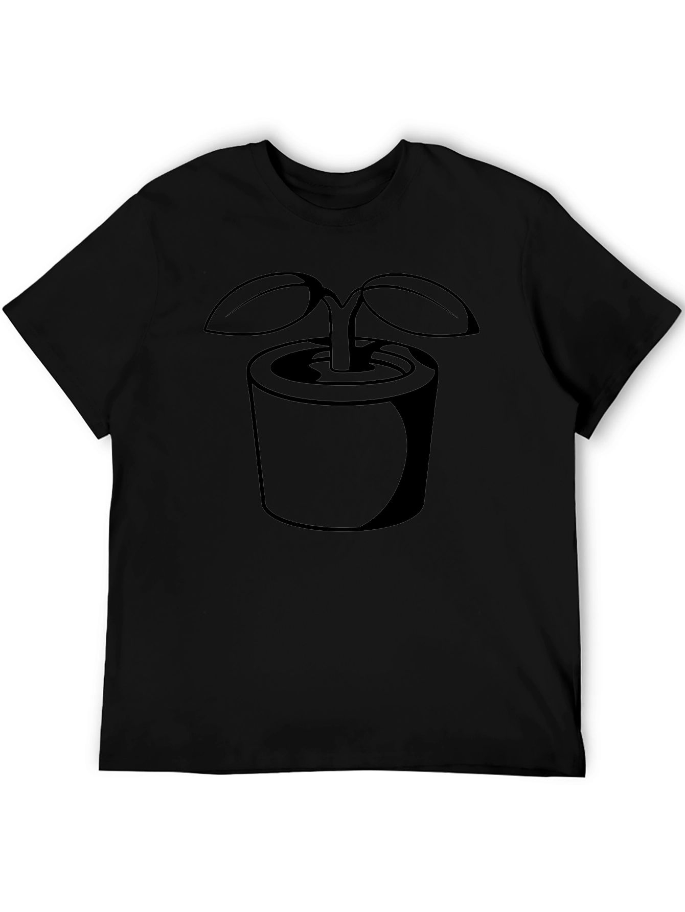 Black Plant Pot Graphic Tee - Unisex Casual Shirt