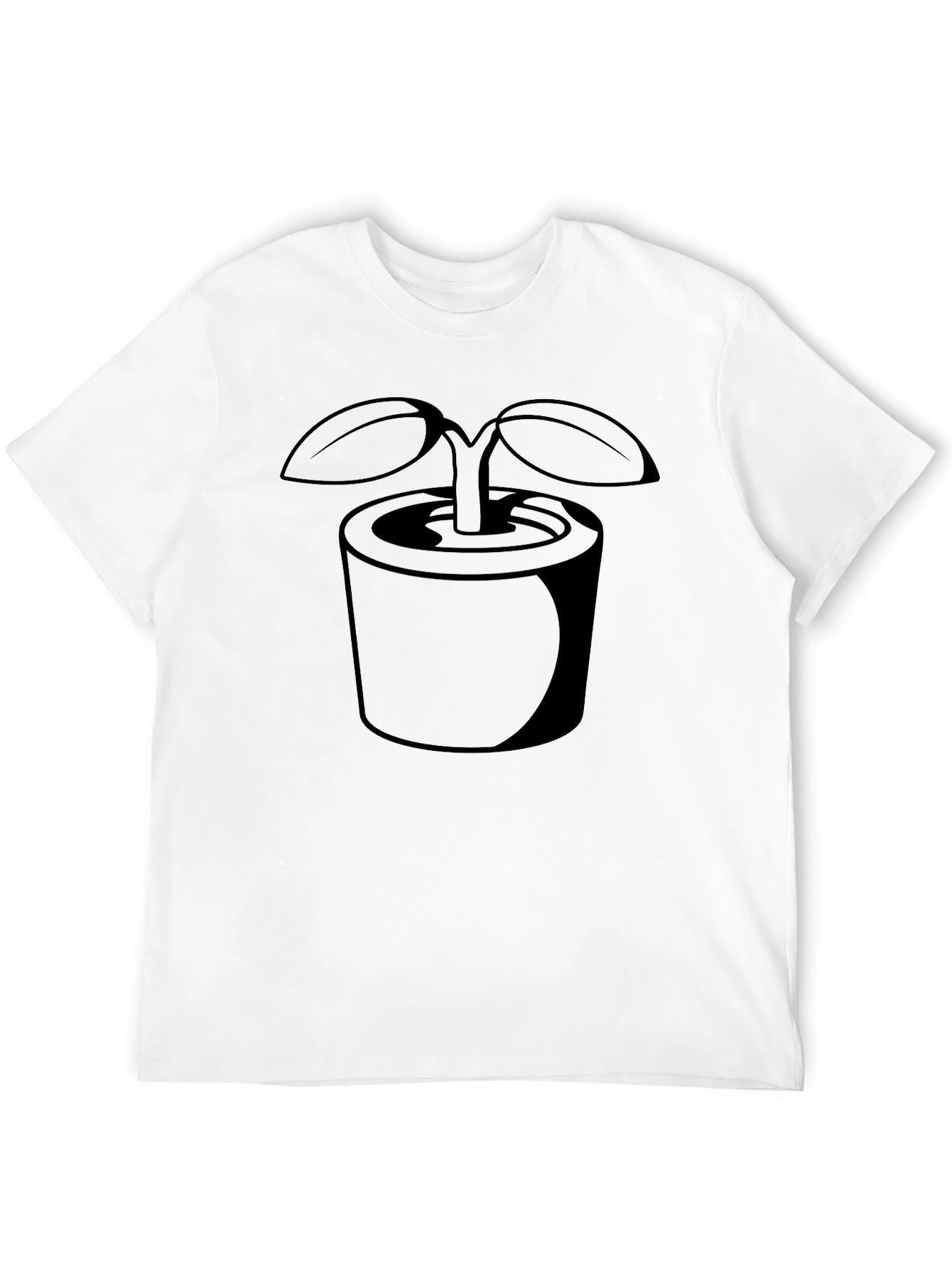 Black Plant Pot Graphic Tee - Unisex Casual Shirt