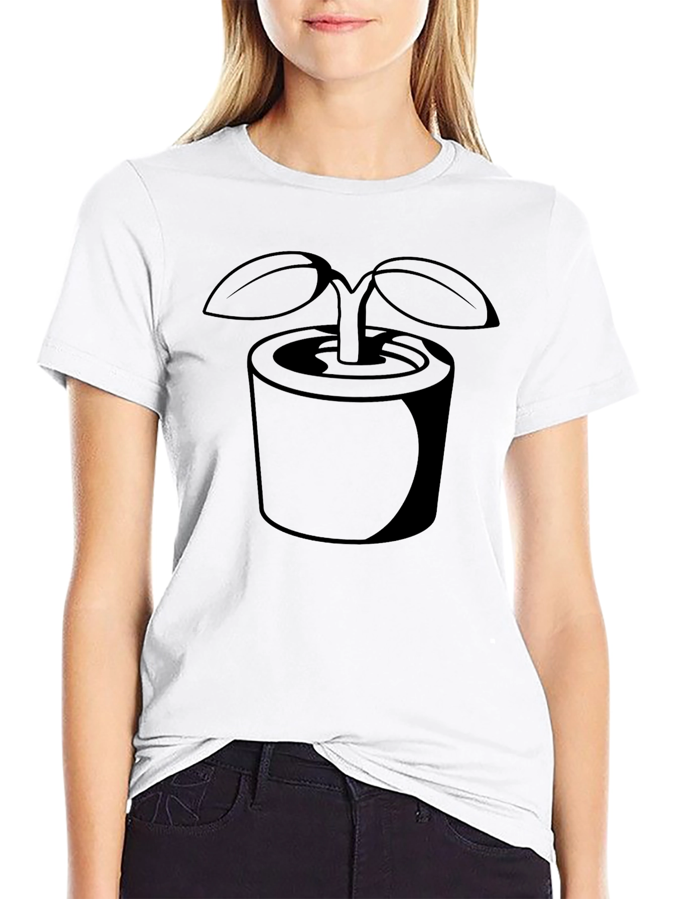Black Plant Pot Graphic Tee - Unisex Casual Shirt