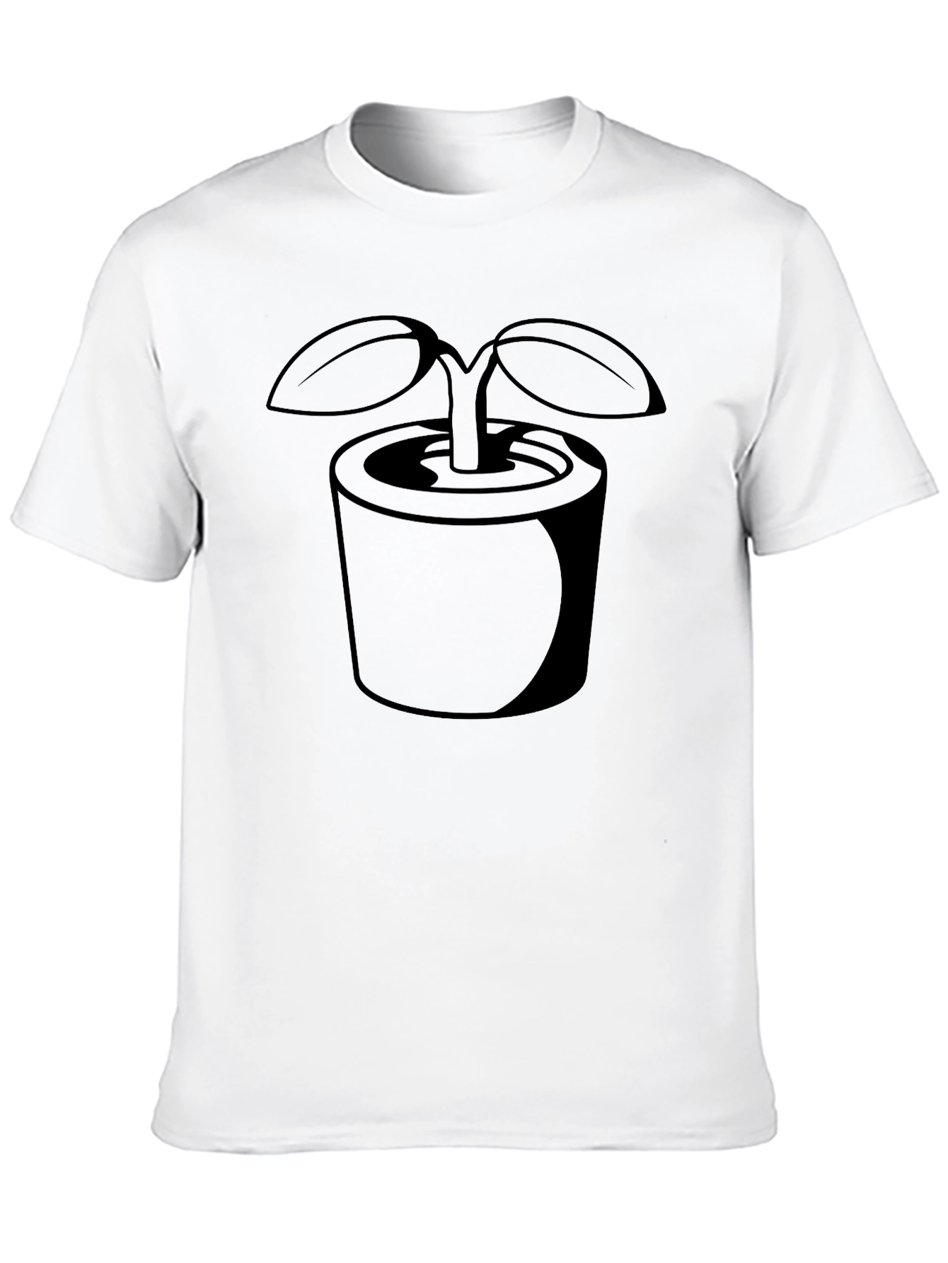 Black Plant Pot Graphic Tee - Unisex Casual Shirt