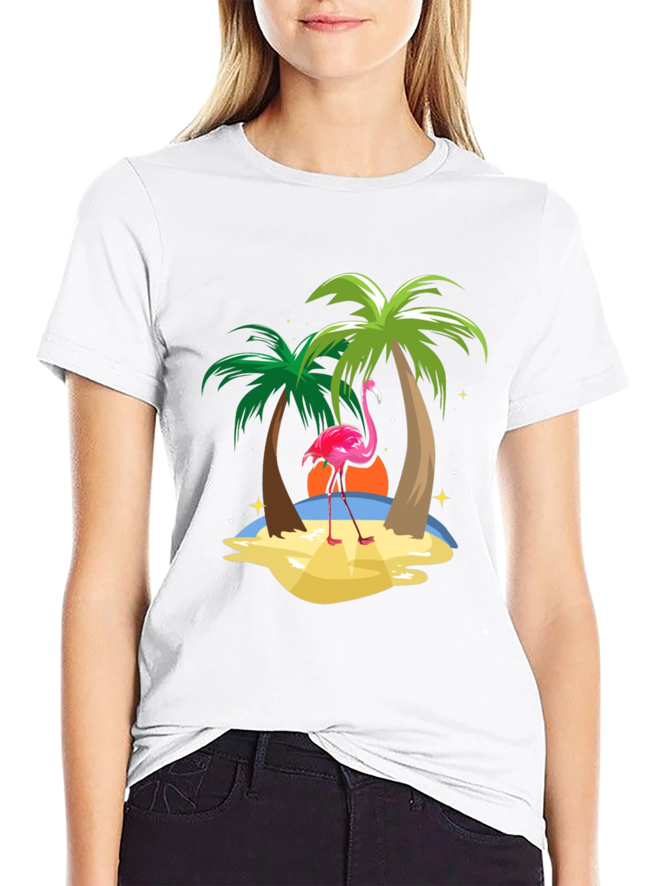 Tropical Flamingo Graphic Tee