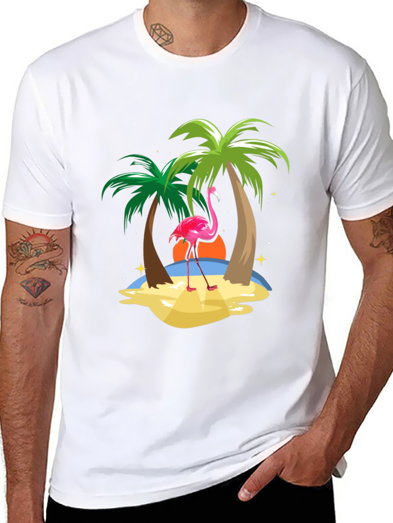 Tropical Flamingo Graphic Tee