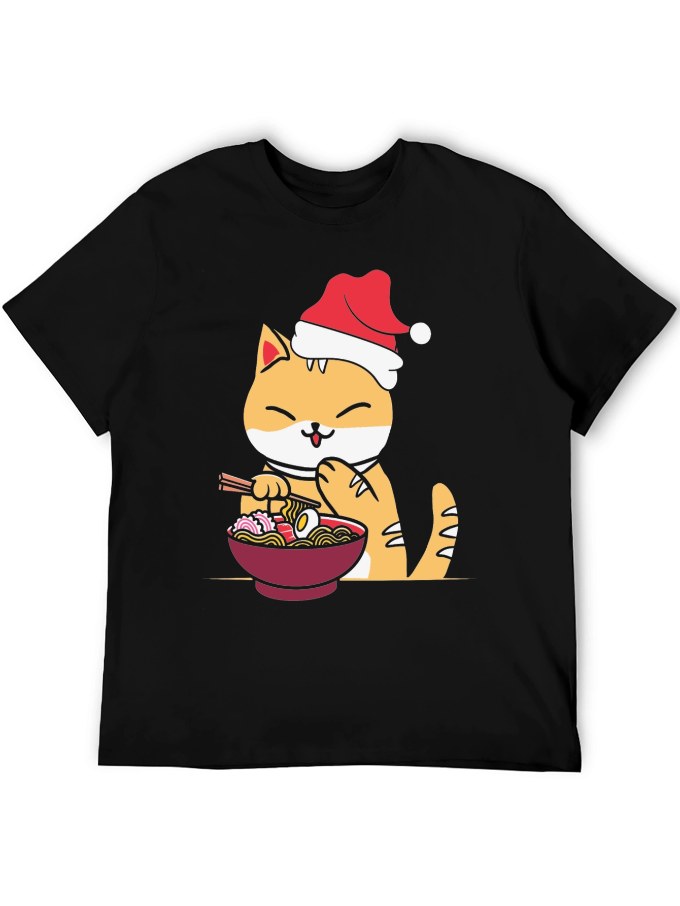 Festive Ramen Cat Graphic Tee