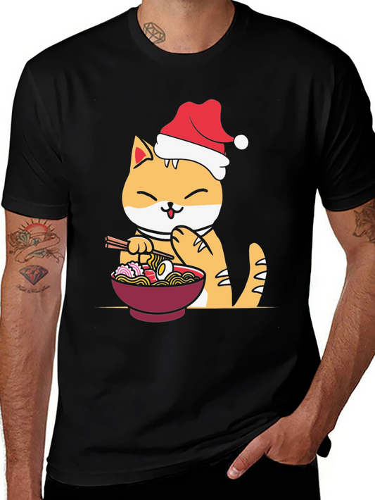 Festive Ramen Cat Graphic Tee