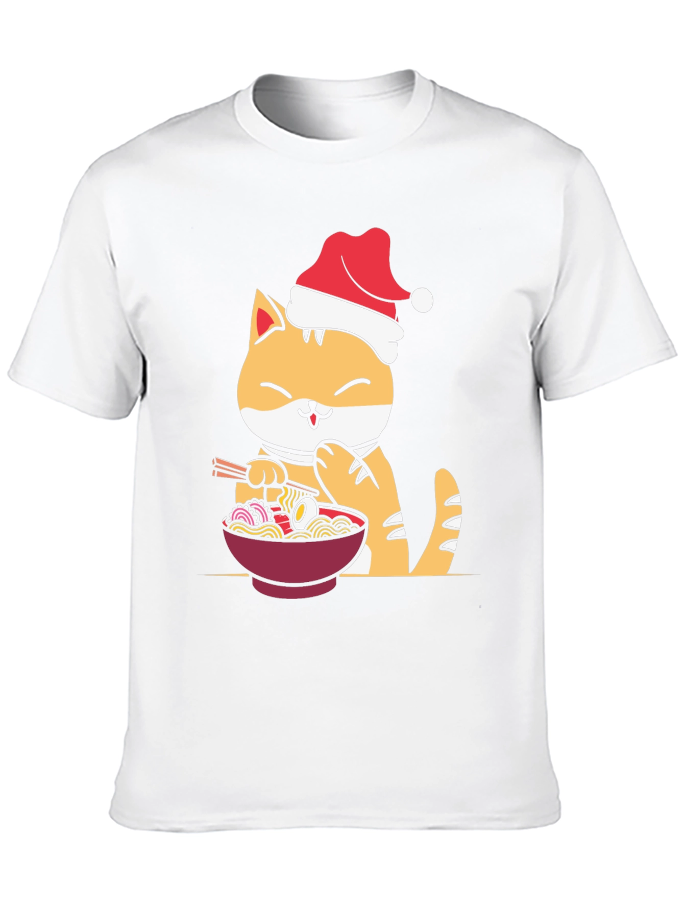 Festive Ramen Cat Graphic Tee