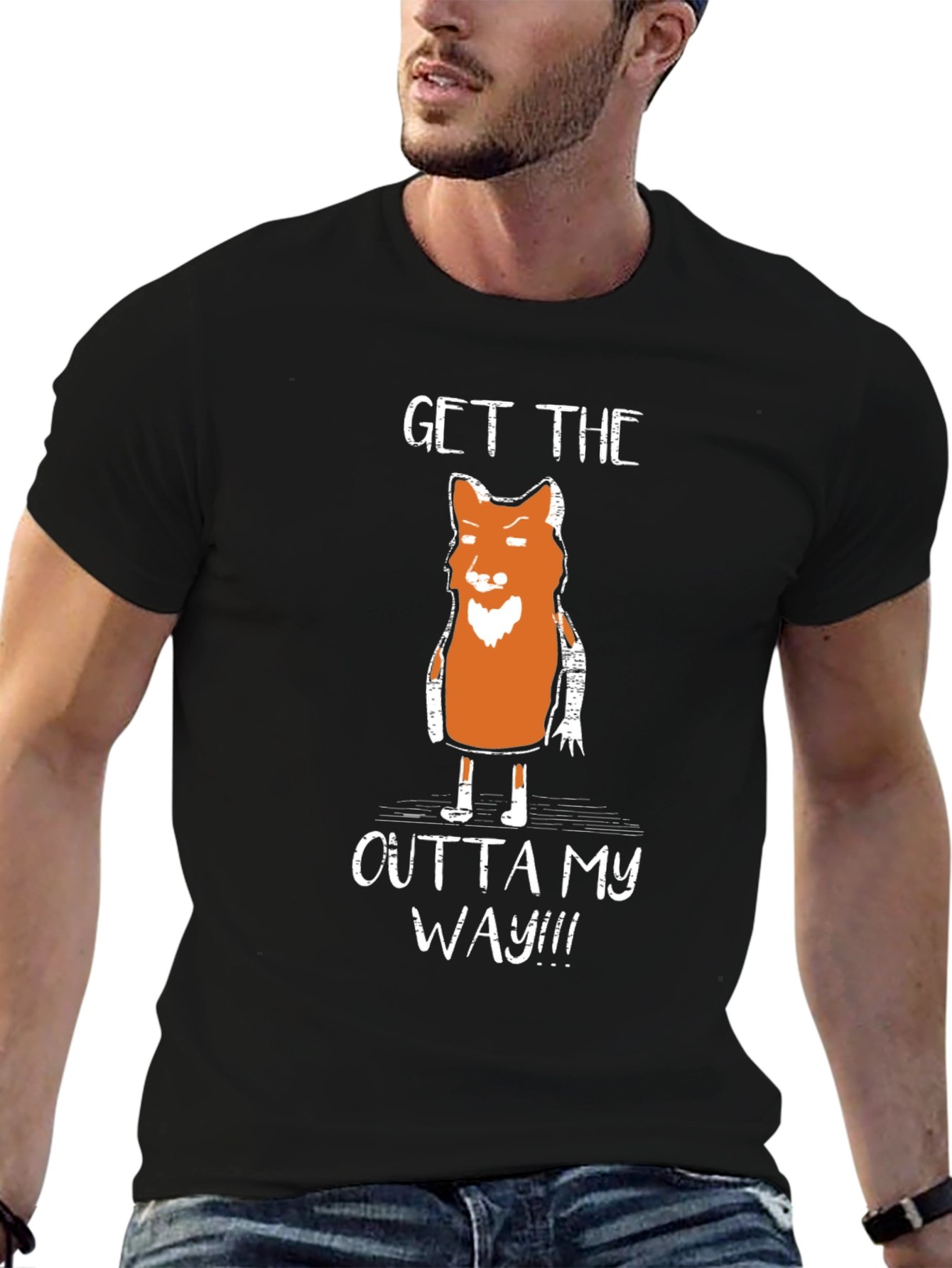 Funny Fox Graphic T-Shirt - Get Outta My Way