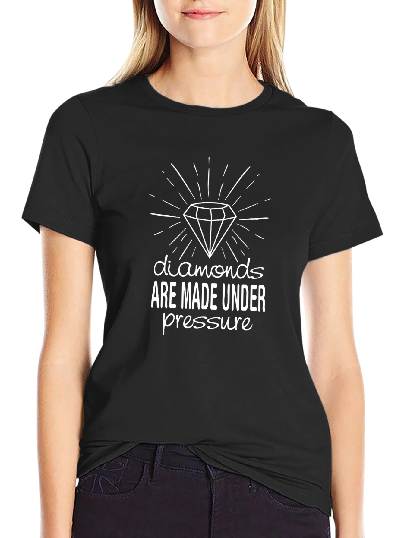 Diamonds Under Pressure Graphic Tee - Black