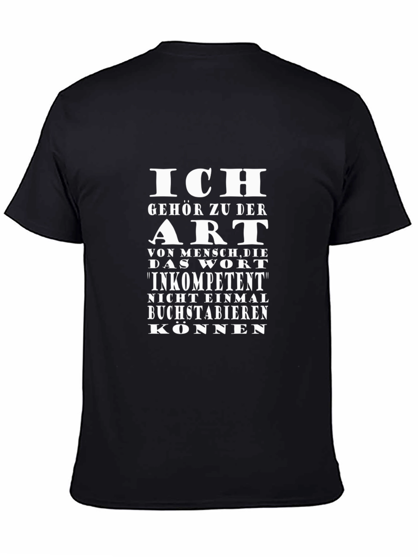 Humorous Inkompetent T-Shirt - Black
