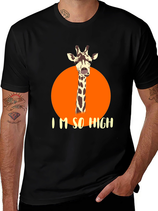 Funny Giraffe T-Shirt - Im So High Novelty Tee
