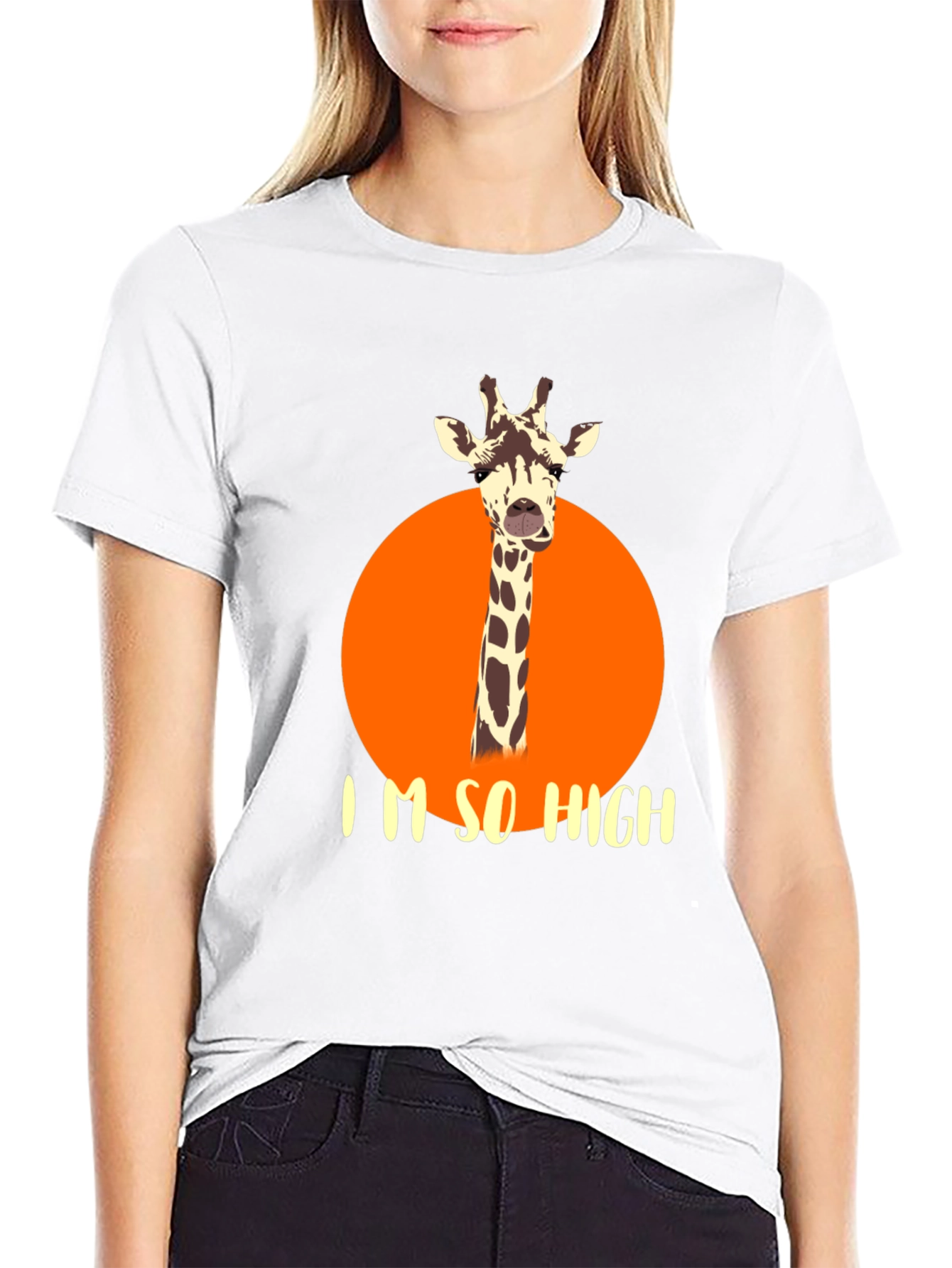 Funny Giraffe T-Shirt - Im So High Novelty Tee