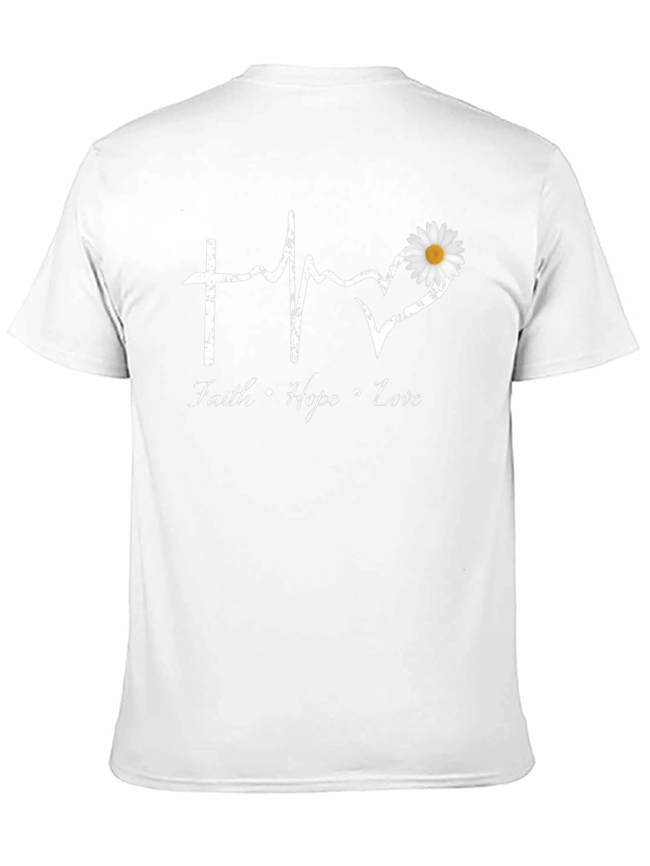 Faith Hope Love T-Shirt with Daisy Heart