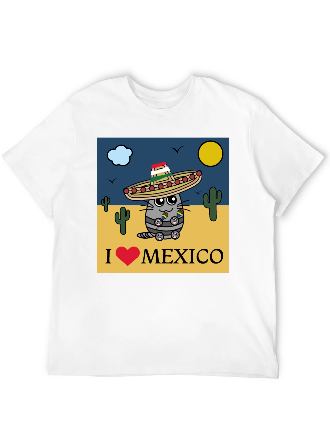 I Love Mexico Cat T-Shirt