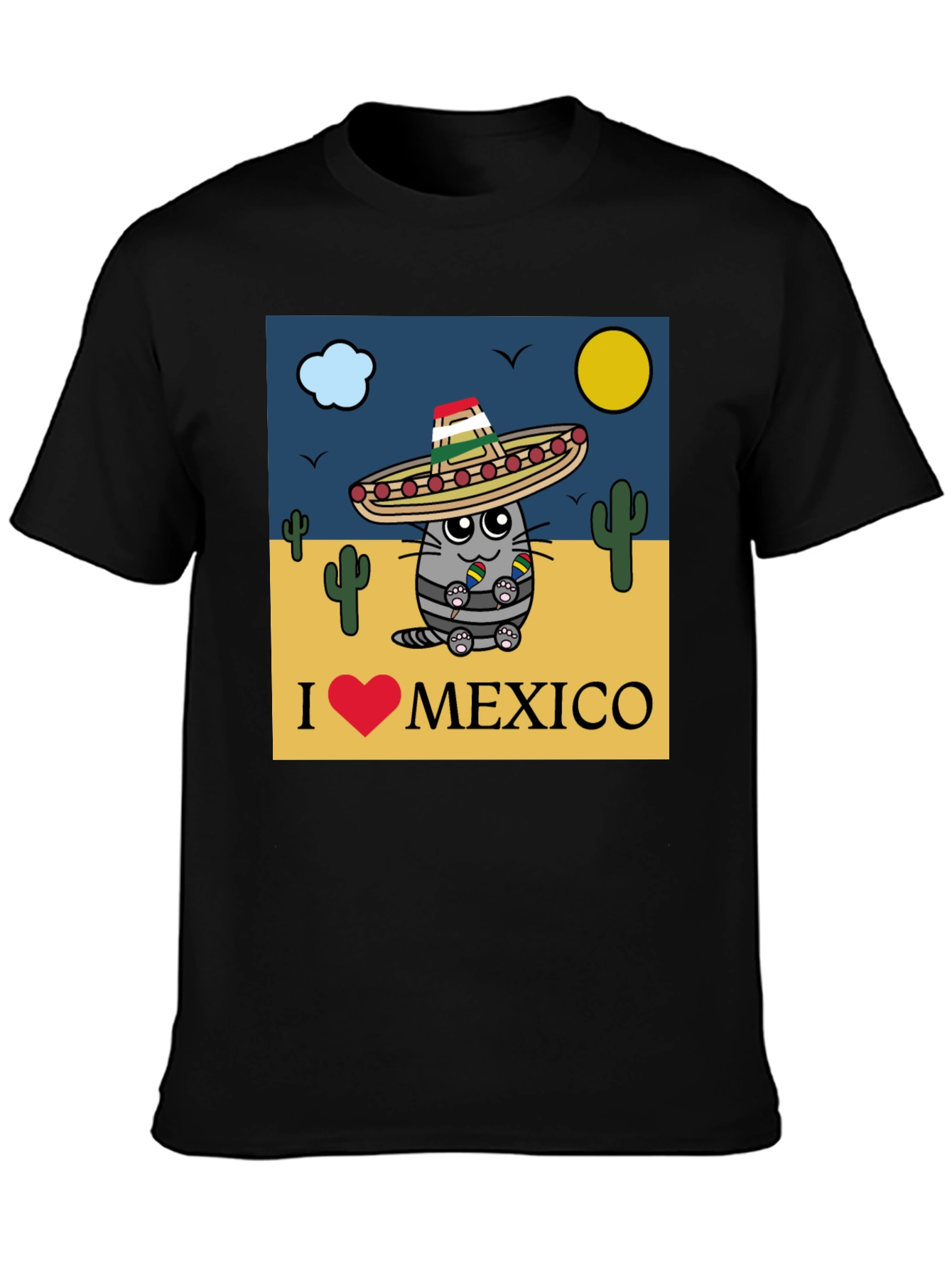 I Love Mexico Cat T-Shirt