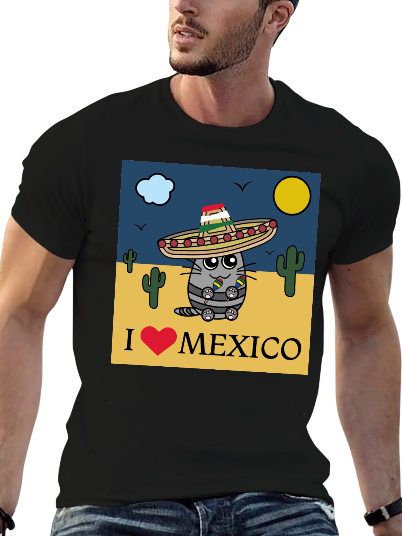 I Love Mexico Cat T-Shirt