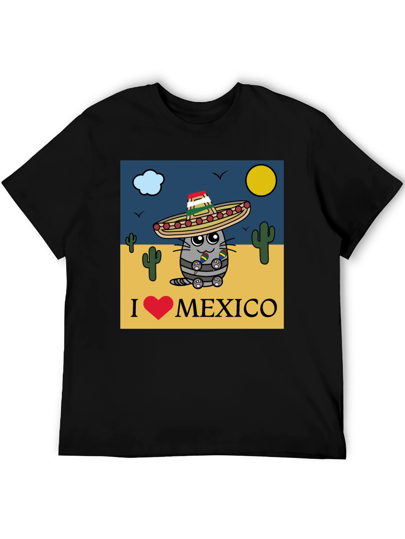 I Love Mexico Cat T-Shirt