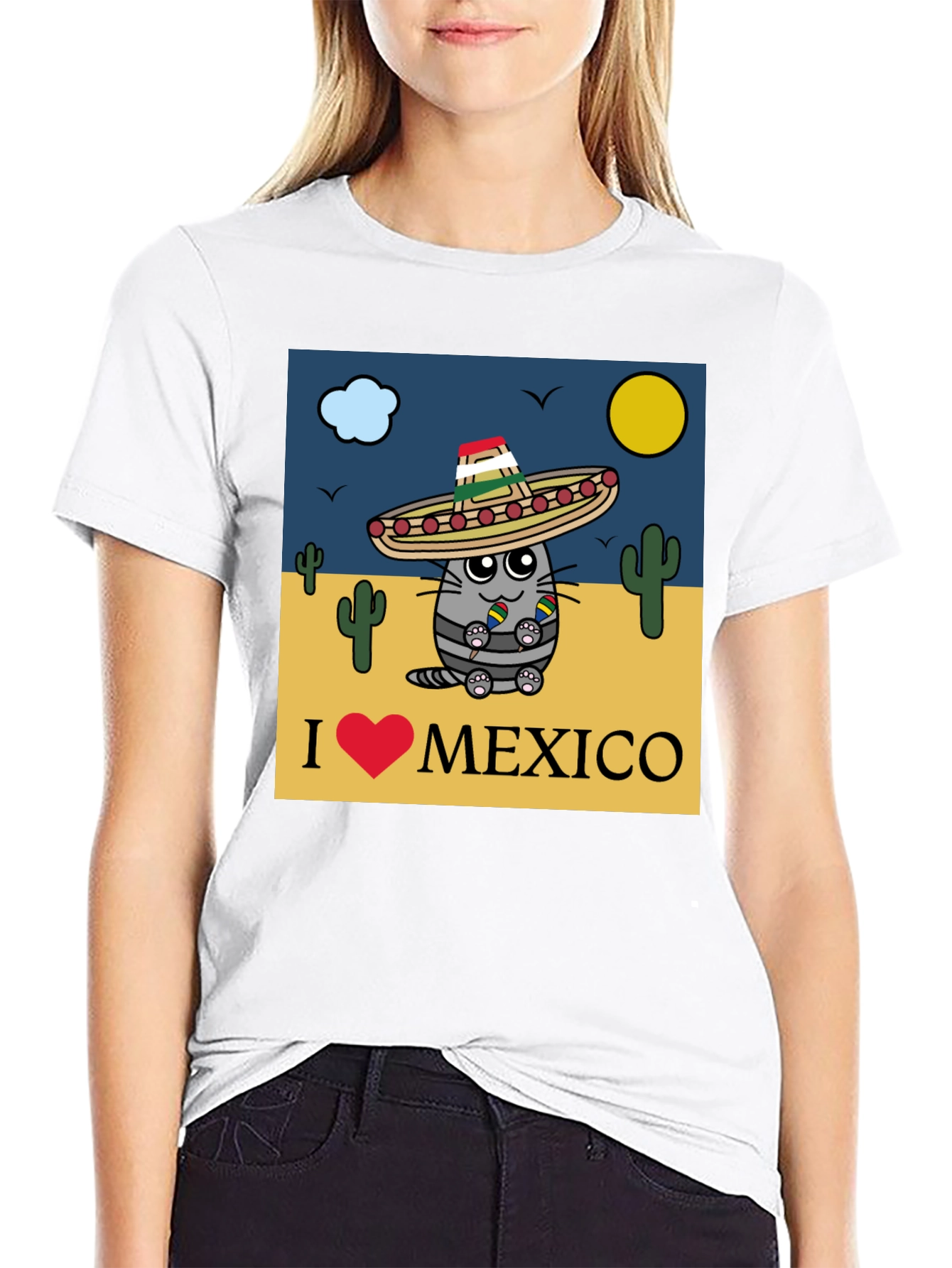 I Love Mexico Cat T-Shirt