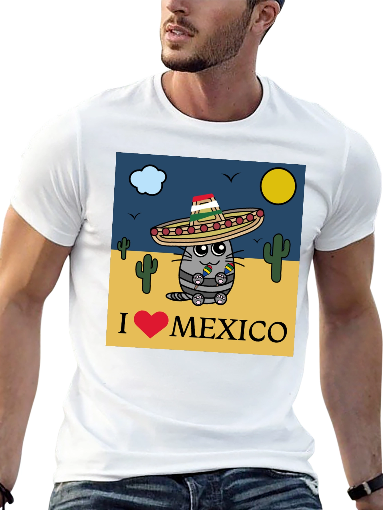 I Love Mexico Cat T-Shirt