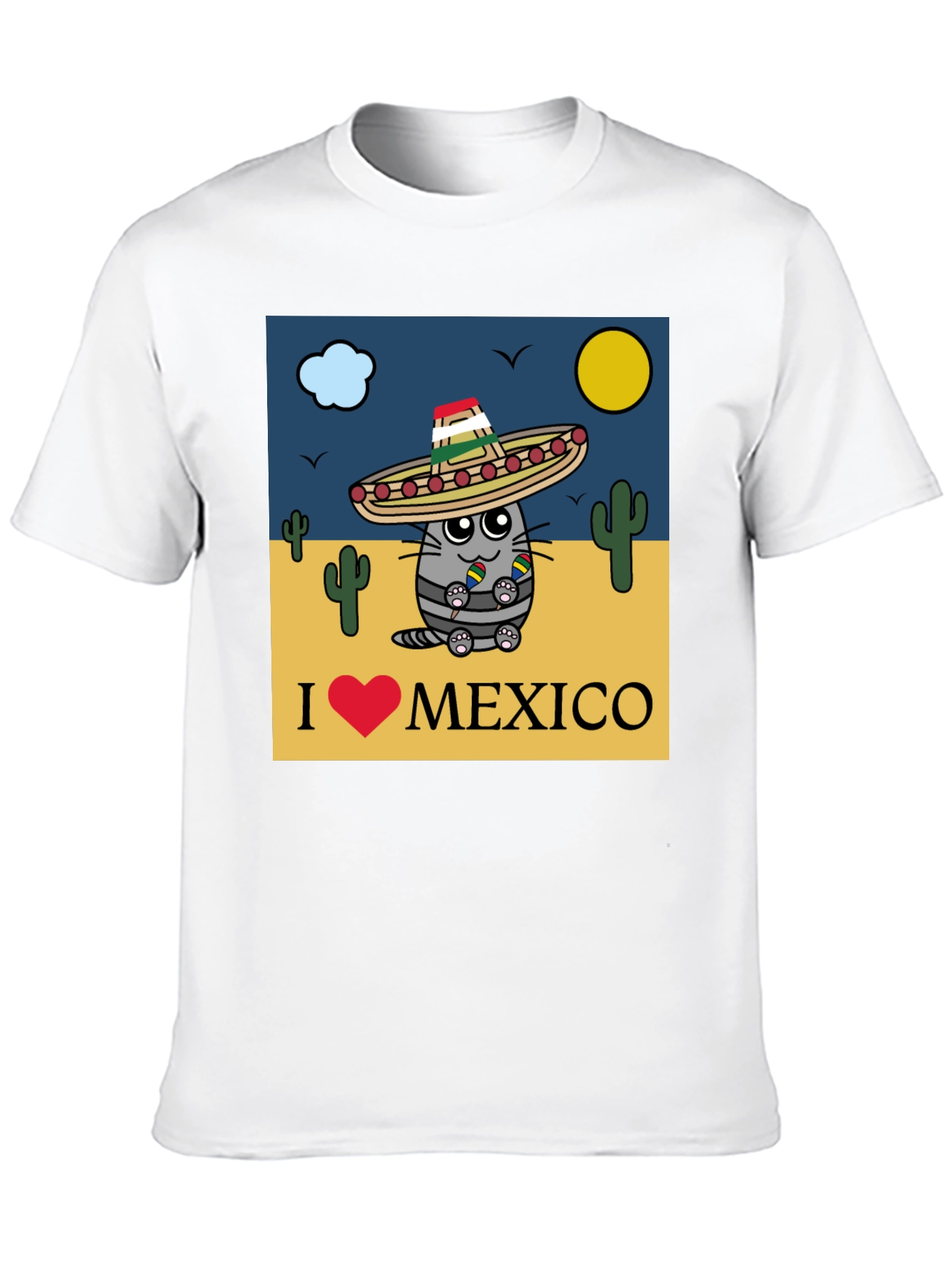 I Love Mexico Cat T-Shirt