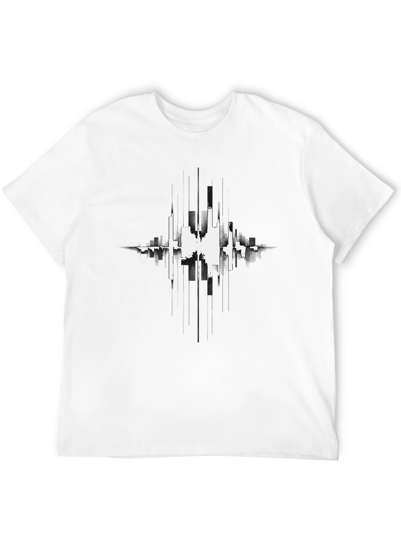 Abstract Cityscape Graphic Black T-Shirt