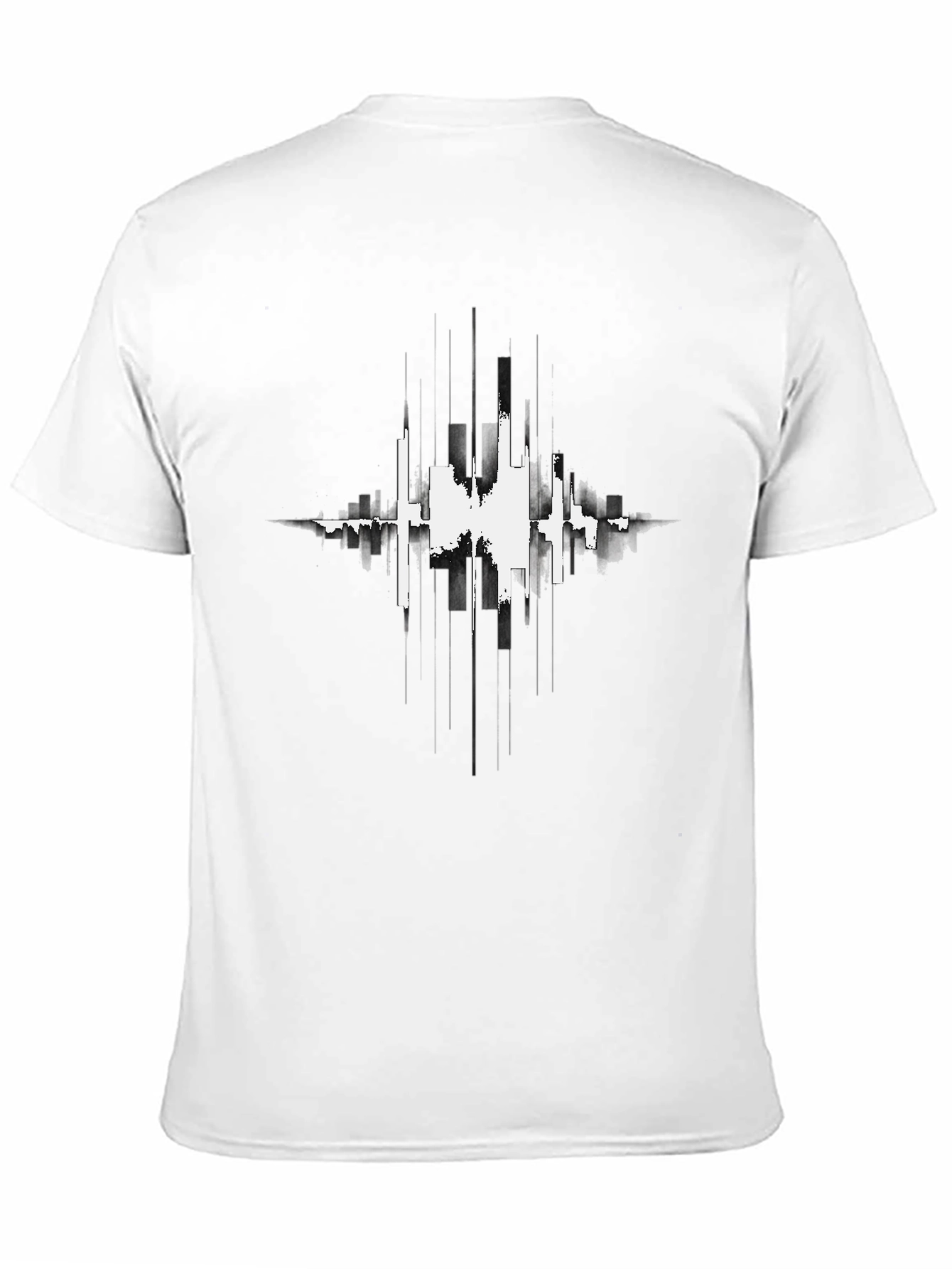 Abstract Cityscape Graphic Black T-Shirt