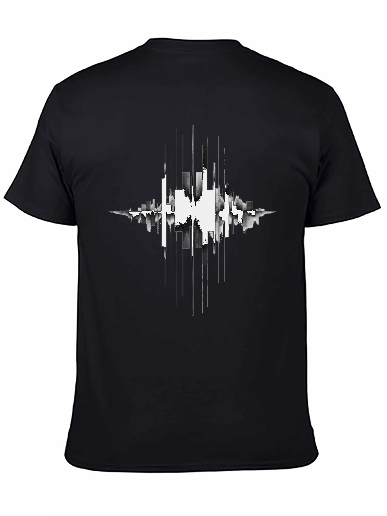 Abstract Cityscape Graphic Black T-Shirt