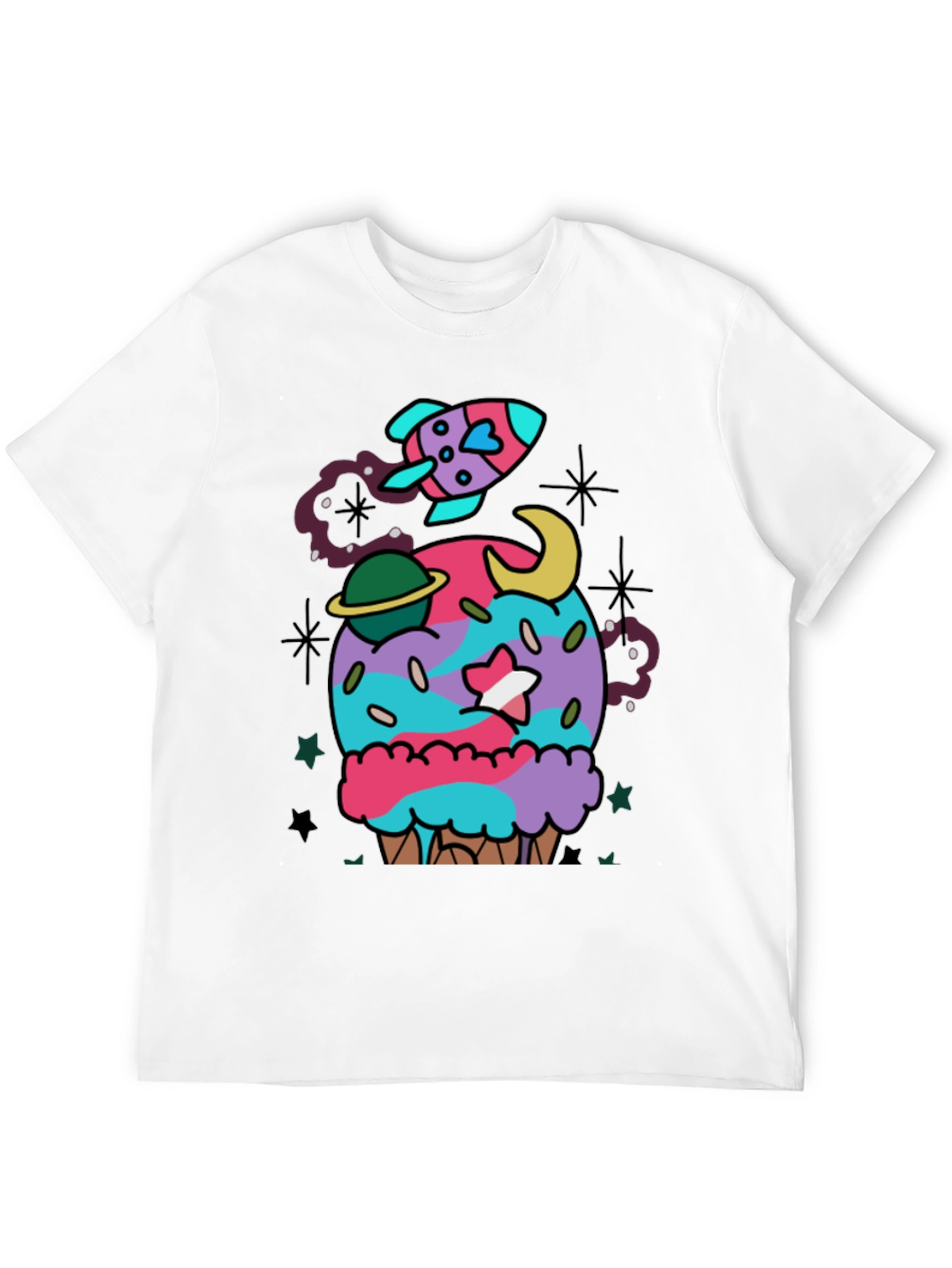 Cosmic Cupcake T-Shirt - Galaxy Ice Cream Tee