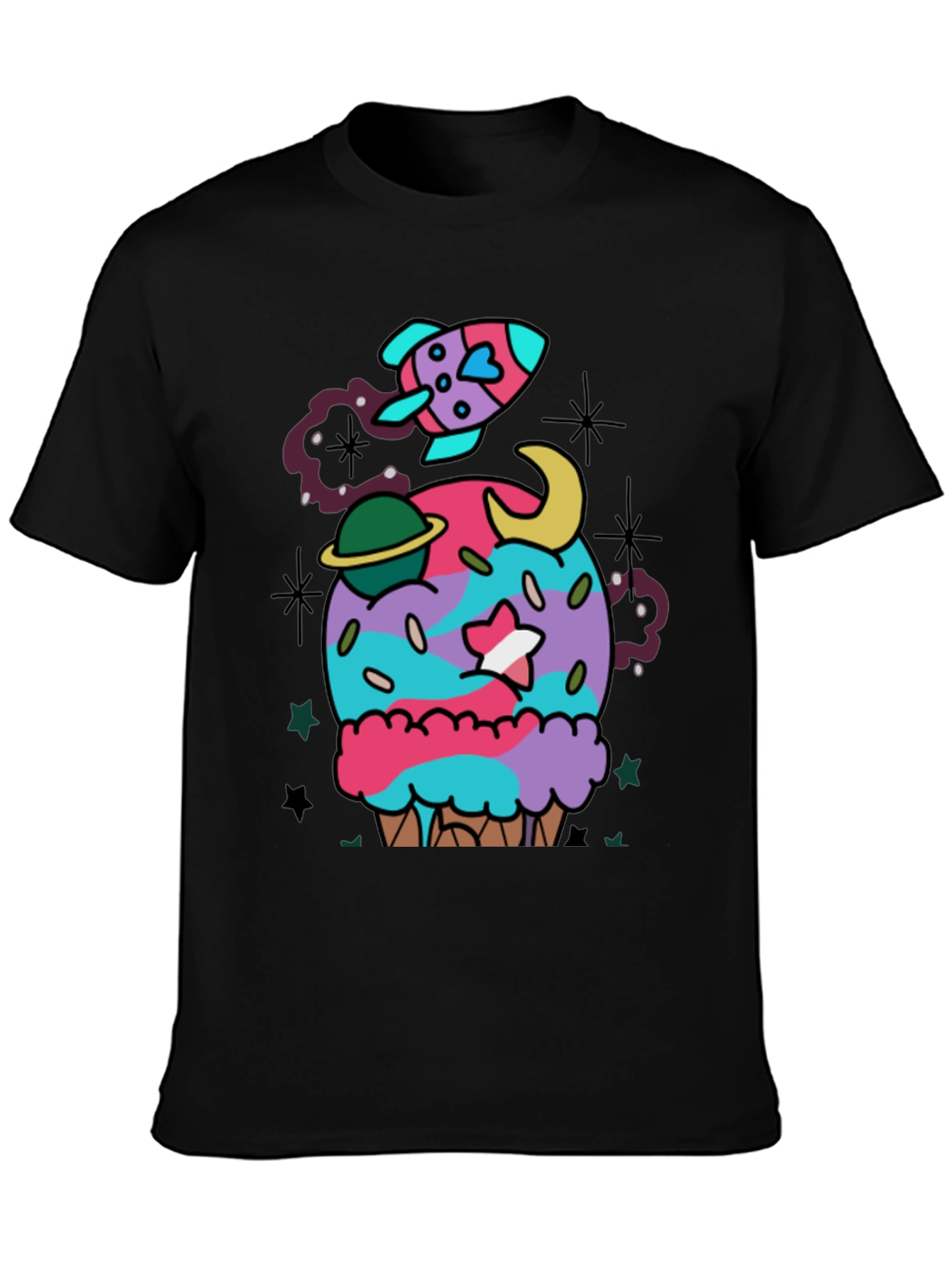 Cosmic Cupcake T-Shirt - Galaxy Ice Cream Tee