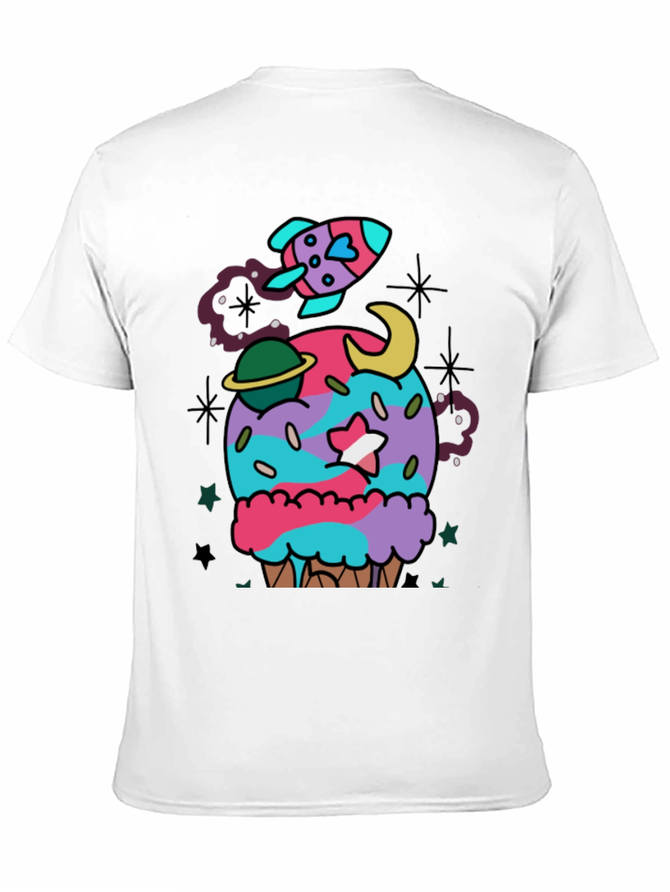 Cosmic Cupcake T-Shirt - Galaxy Ice Cream Tee