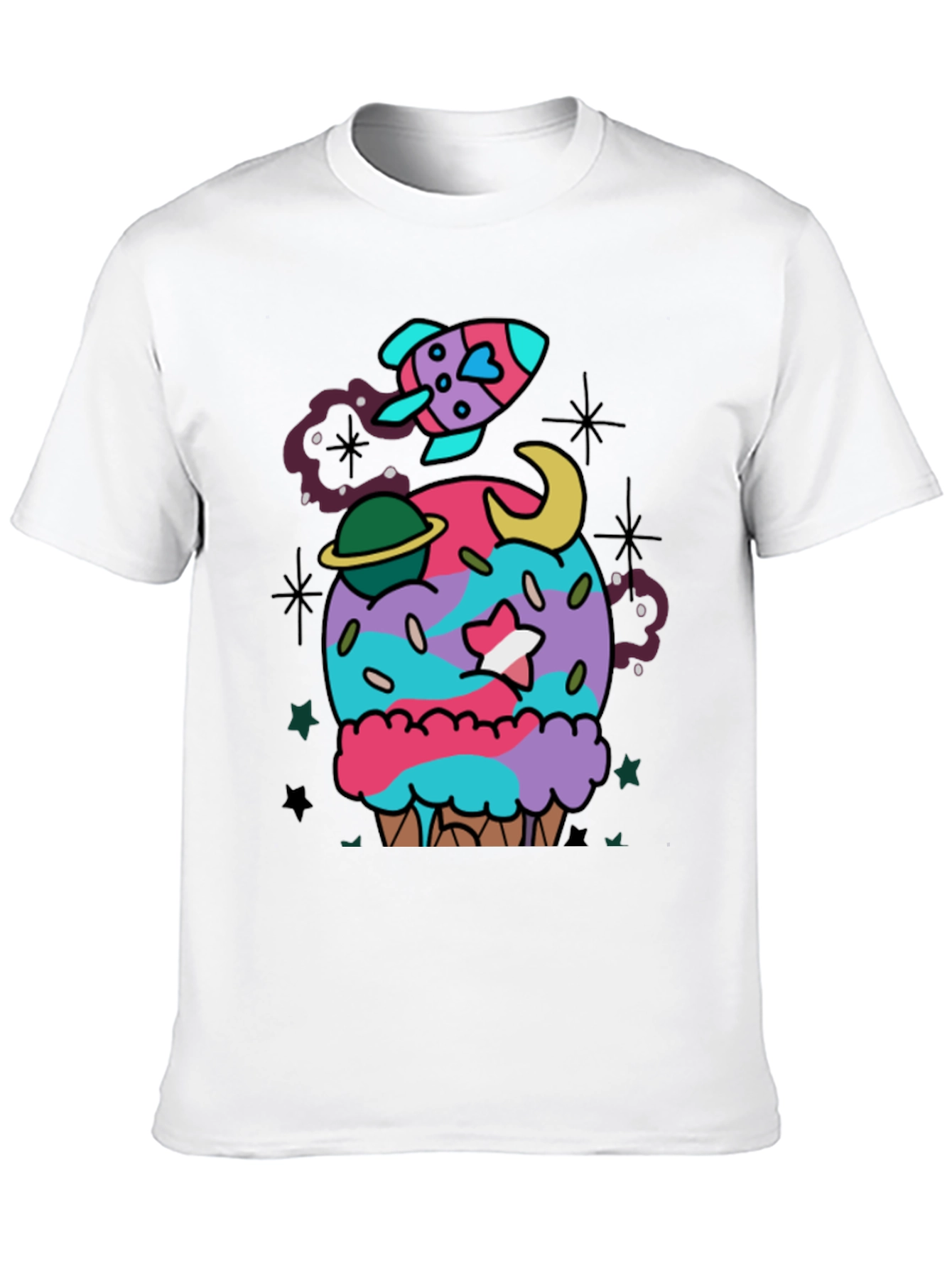 Cosmic Cupcake T-Shirt - Galaxy Ice Cream Tee