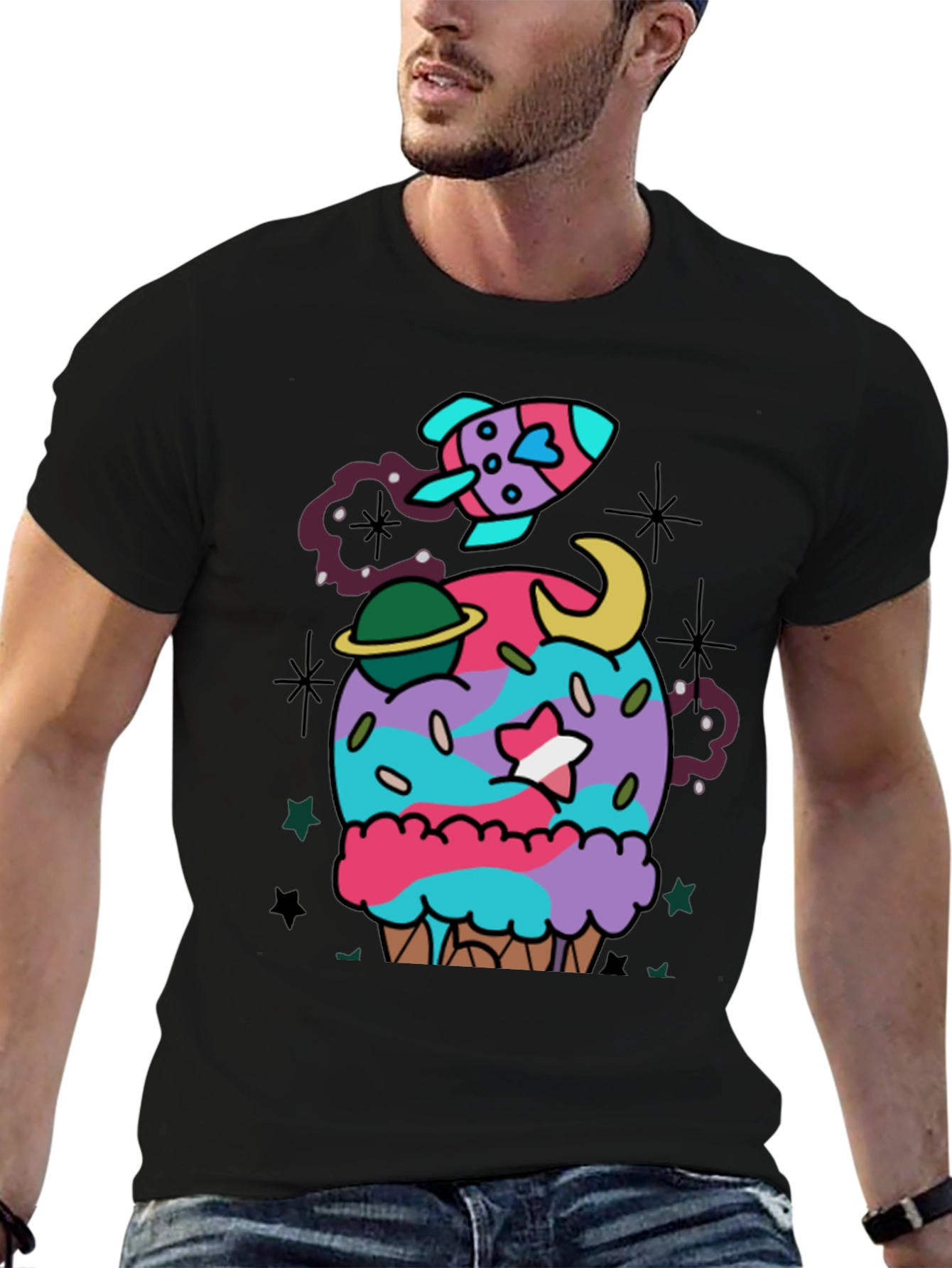 Cosmic Cupcake T-Shirt - Galaxy Ice Cream Tee