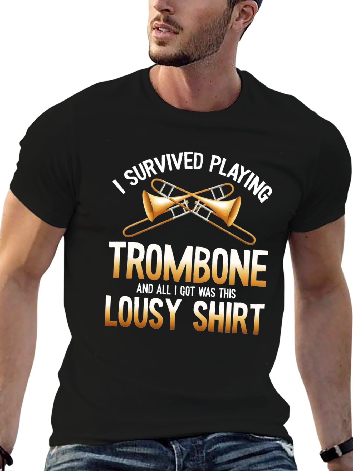 Trombone Player Funny Graphic T-Shirt