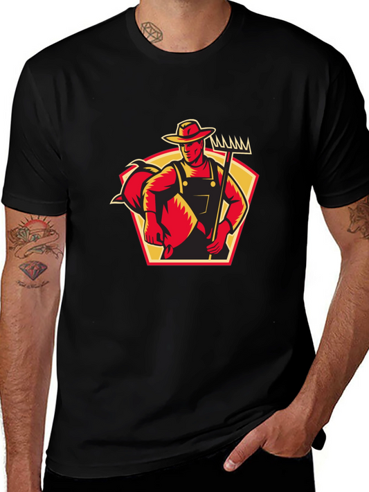Farmer Graphic Black T-Shirt