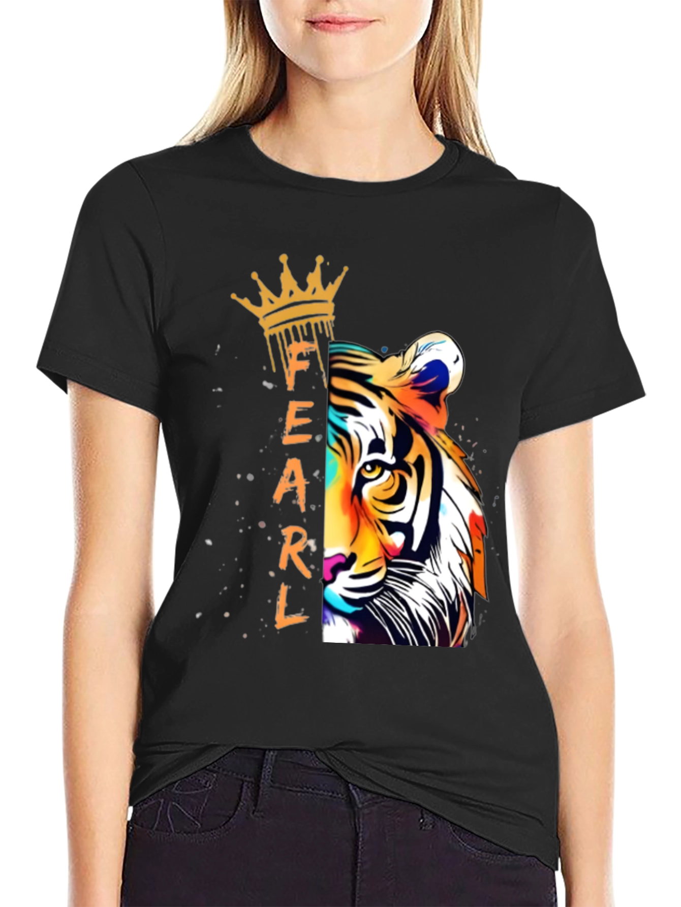 Fearless Tiger Graphic Tee - Black