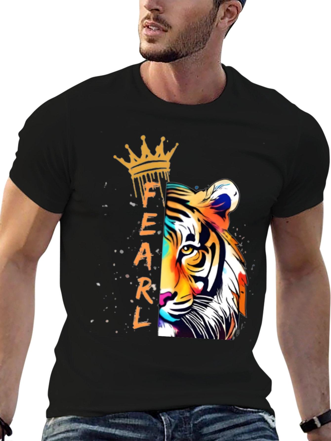 Fearless Tiger Graphic Tee - Black