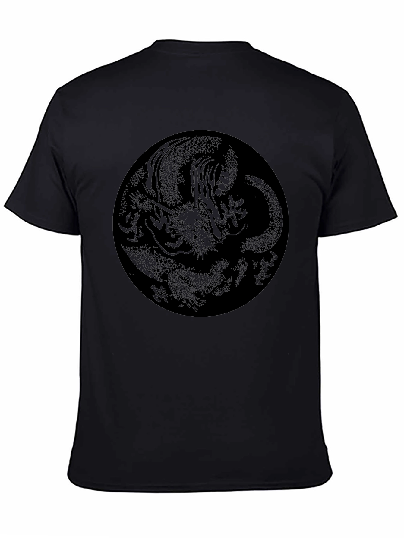 Dragon Circle Graphic Black T-Shirt