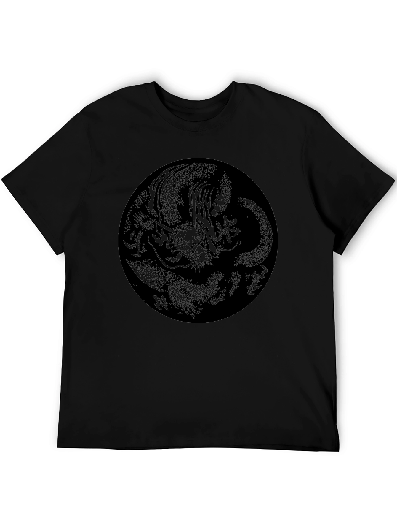 Dragon Circle Graphic Black T-Shirt